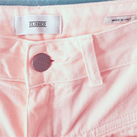 Closed Pedal Pusher Ultra High-Rise Slim Ankle Jeans in pink/white tie dye NWOT - Picture 5 of 5